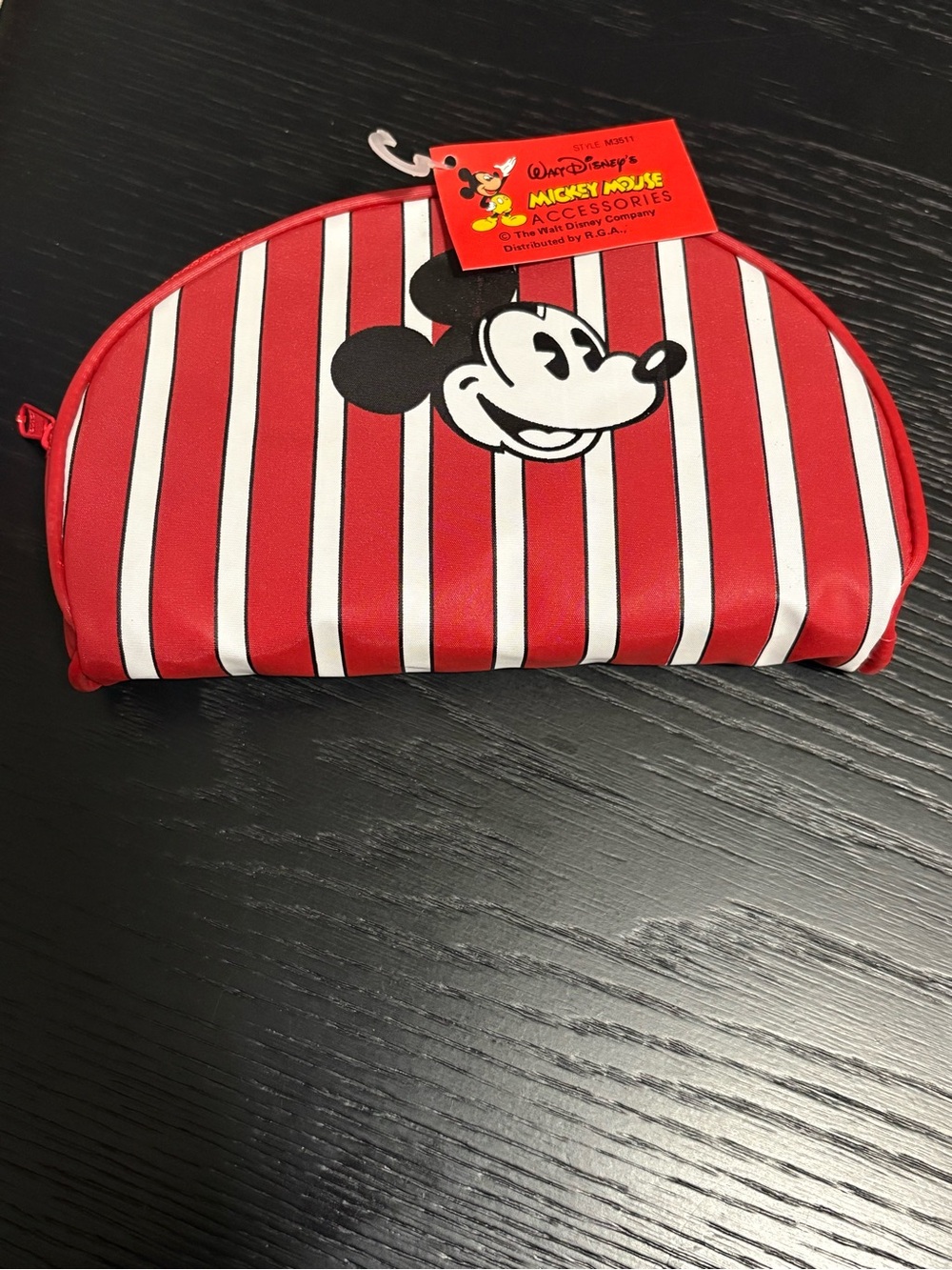 Disney Red Striped Mickey Cosmetic Pouch
